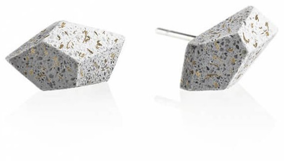 Gravelli Náušnice z betonu Rock Fragments Edition zlatá/šedá GJEWFBG005UN