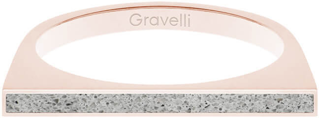 Gravelli Ocelový prsten s betonem One Side bronzová/šedá GJRWRGG121 50 mm