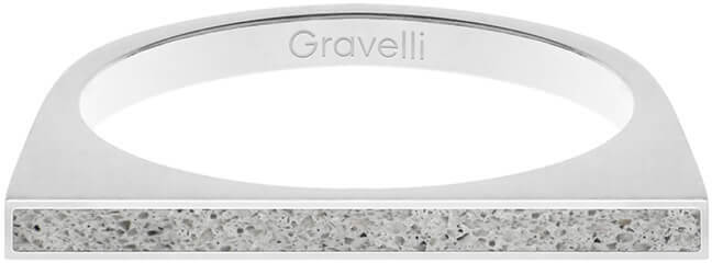Gravelli Ocelový prsten s betonem One Side ocelová/šedá GJRWSSG121 50 mm