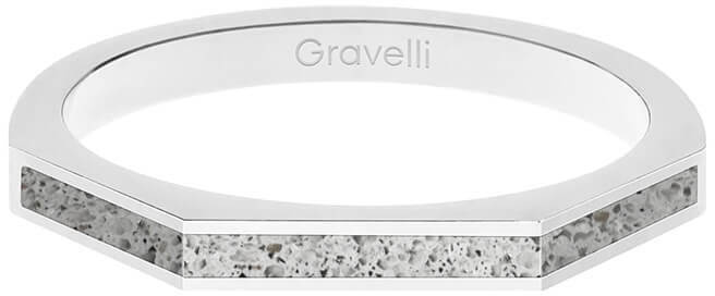 Gravelli Ocelový prsten s betonem Three Side ocelová/šedá GJRWSSG123 50 mm