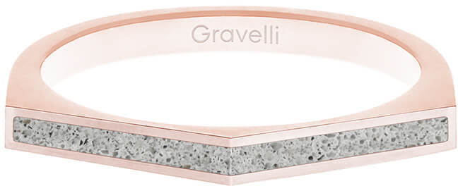 Gravelli Ocelový prsten s betonem Two Side bronzová/šedá GJRWRGG122 56 mm
