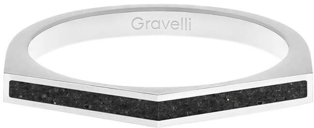 Gravelli Oceľový prsteň s betónom Two Side oceľová / antracitová GJRWSSA122 50 mm