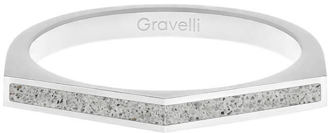 Gravelli Ocelový prsten s betonem Two Side ocelová/šedá GJRWSSG122 50 mm