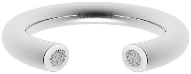 Gravelli Otvorený prsteň s betónom Open oceľová / sivá GJRWSSG107 53 mm