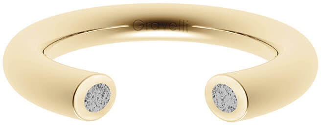 Gravelli Otvorený prsteň s betónom Open zlatá / šedá GJRWYGG107 50 mm