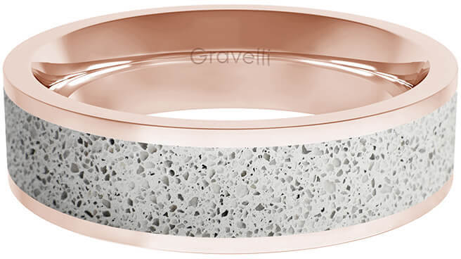 Gravelli Prsteň s betónom Fusion Bold bronzová / sivá GJRWRGG111 53 mm