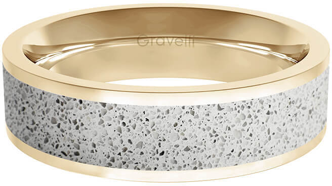 Gravelli Prsten s betonem Fusion Bold zlatá/šedá GJRWYGG111 63 mm