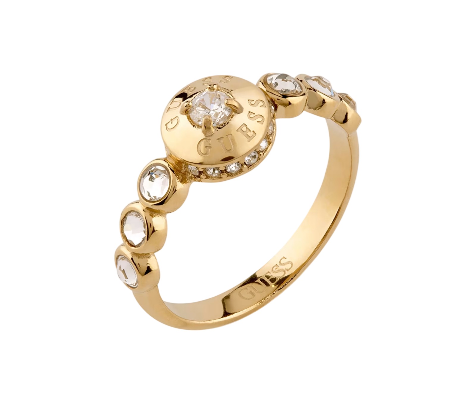 Guess Designový pozlacený prsten Sparks JUBR06282JWYG 52 mm