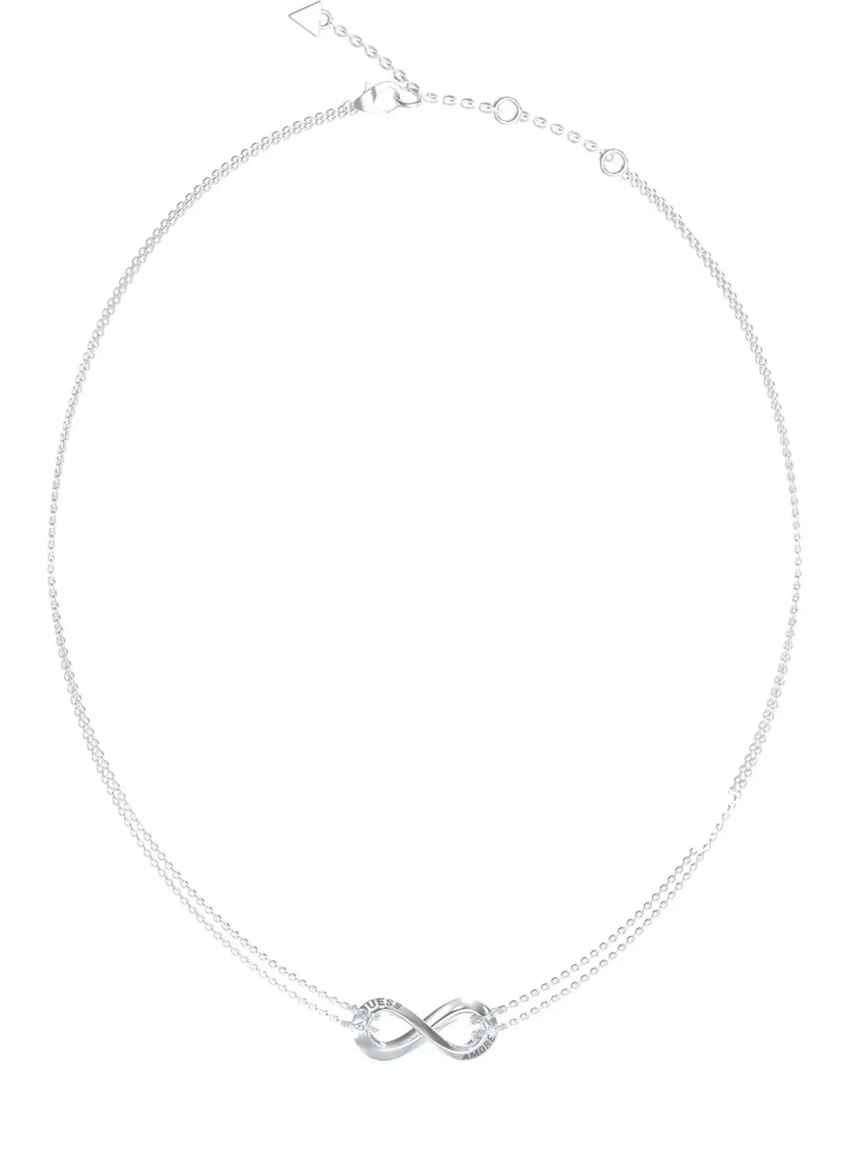 Guess Dvojitý ocelový náhrdelník se srdíčky Guess Amore JUBN05049JWRHT