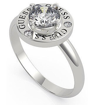 Levně Guess Elegantní ocelový prsten s krystalem UBR20046 56 mm
