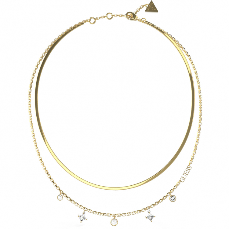 Levně Guess Fashion pozlacený dvojitý náhrdelník Perfect Liaison JUBN03067JWYGWHT/U