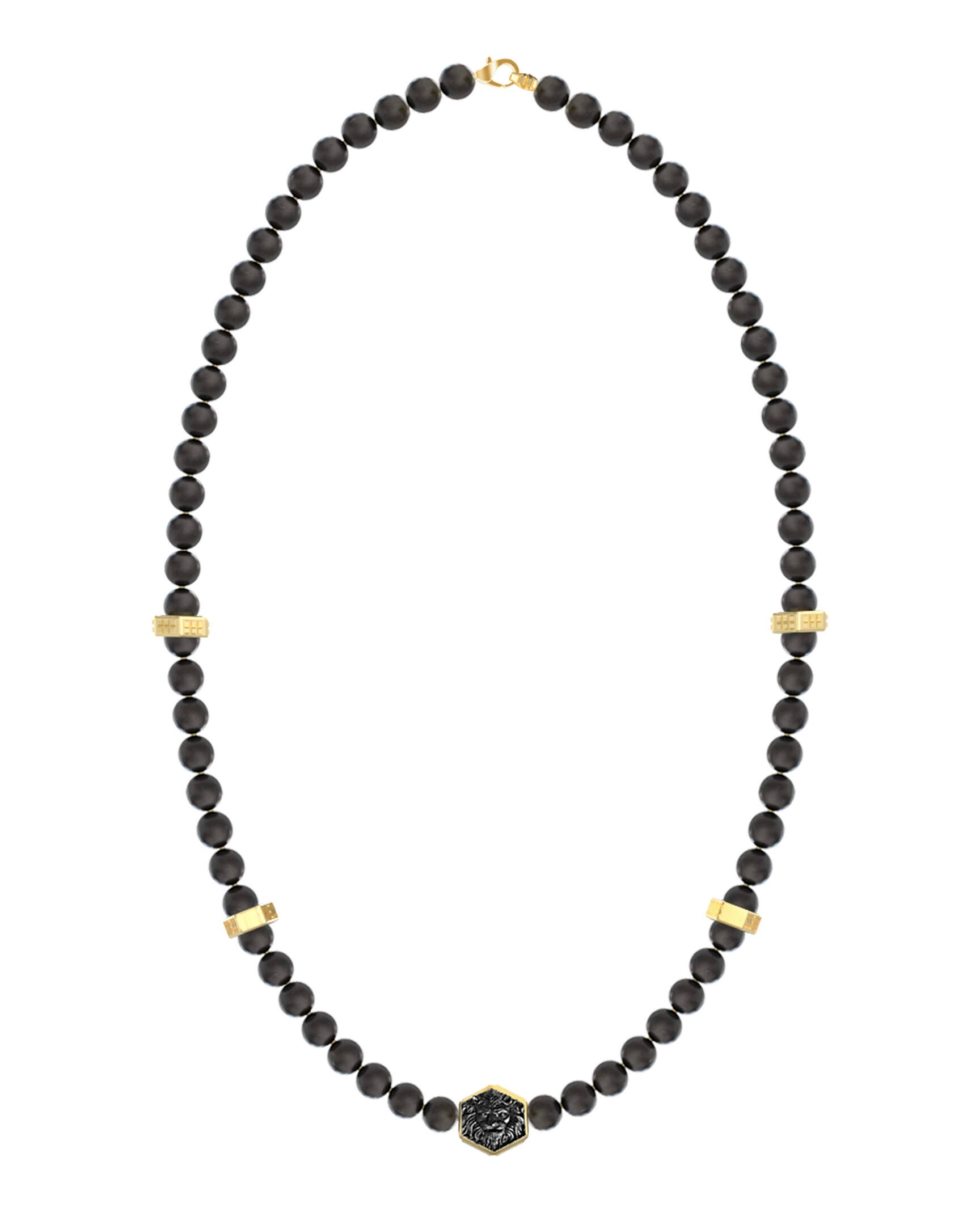 Guess Korálkový náhrdelník s achátom Lion King JUMN06004JWYGBKT/U