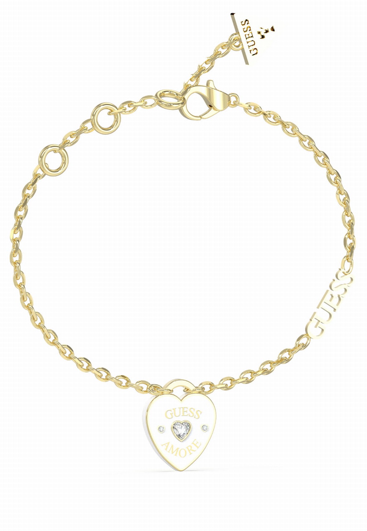 Guess Krásný pozlacený náramek Guess Amore JUBB05053JWYGWH 21 cm