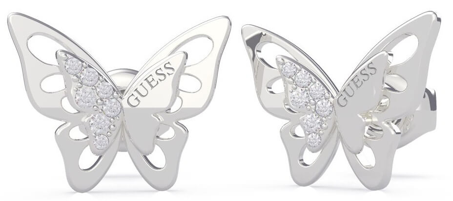 Guess Luxusní náušnice s motýlem UBE70184