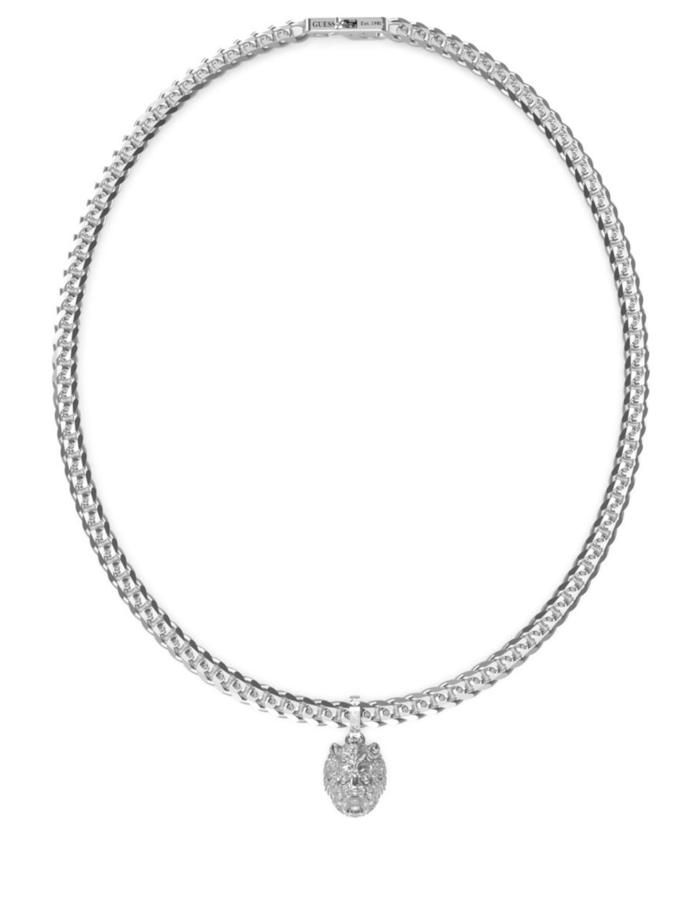 Guess Luxusní ocelový náhrdelník s přívěskem Lion King JUMN01301JWSTT/U