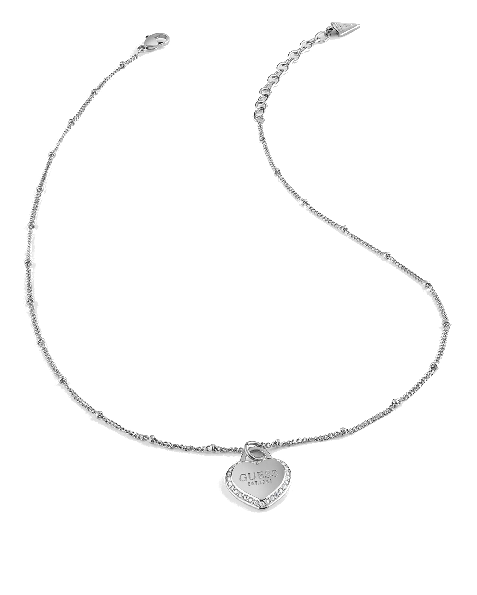 Guess Moderní ocelový náhrdelník se srdíčkem Fine Heart JUBN01420JWRHT/U