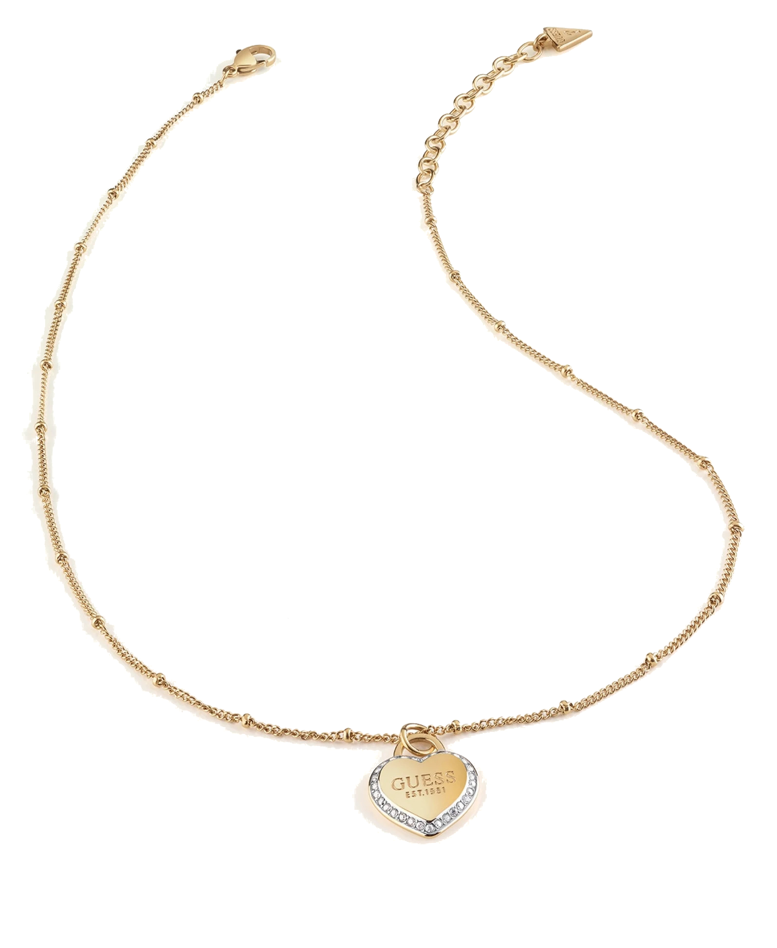 Guess Moderní pozlacený náhrdelník se srdíčkem Fine Heart JUBN01420JWYGT/U