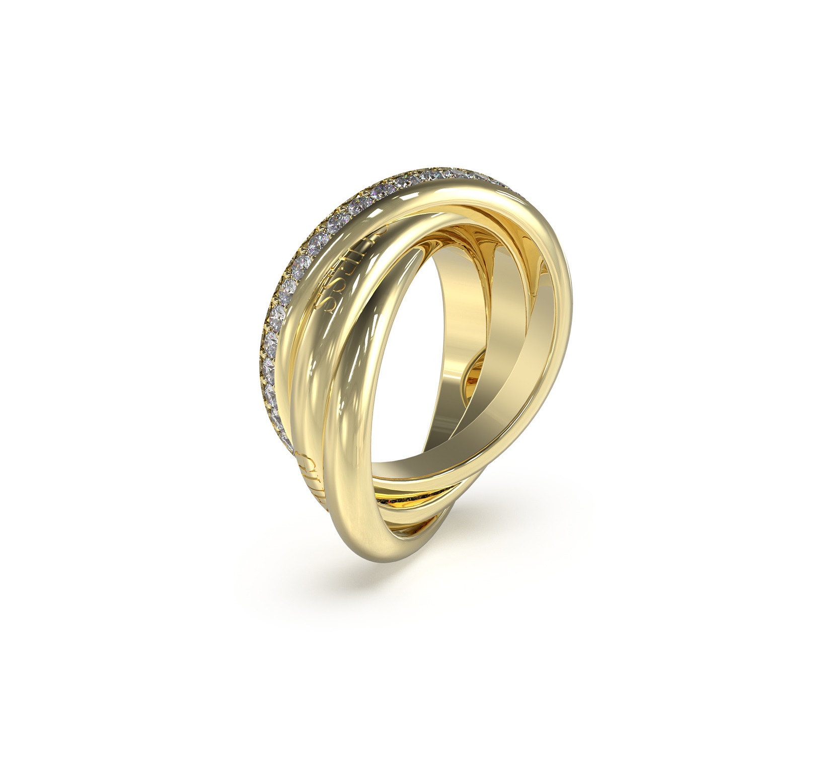 Levně Guess Módní pozlacený prsten se zirkony Perfect JUBR04067JWYG 58 mm