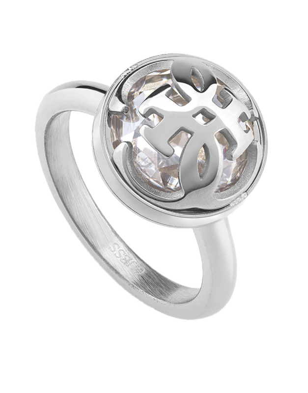 Guess Módní prsten pro ženy 4G Logo Boule JUBR01397JWRH 56 mm