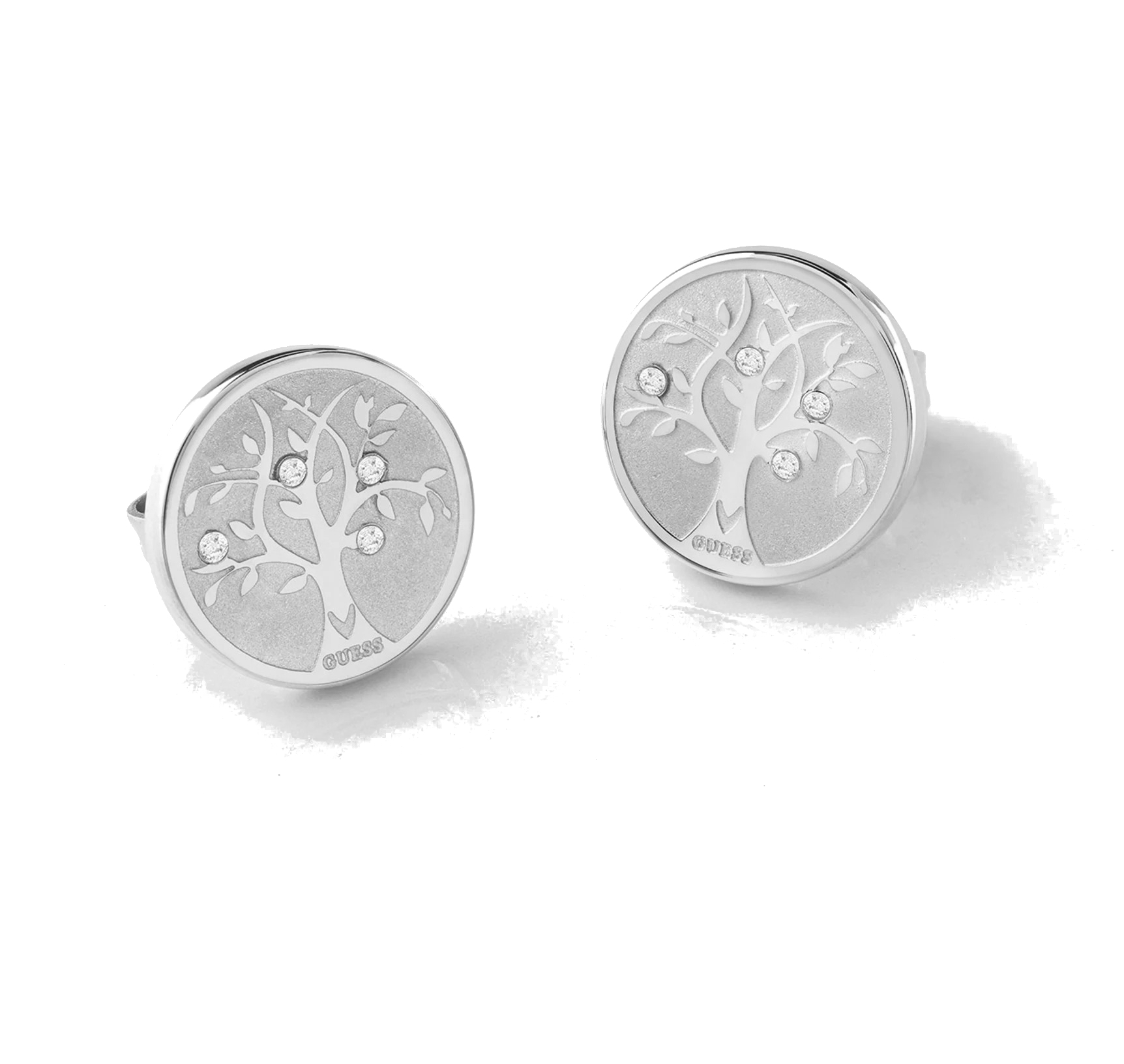 Guess Půvabné ocelové náušnice Strom života Talismania JUBE01443JWRHT/U
