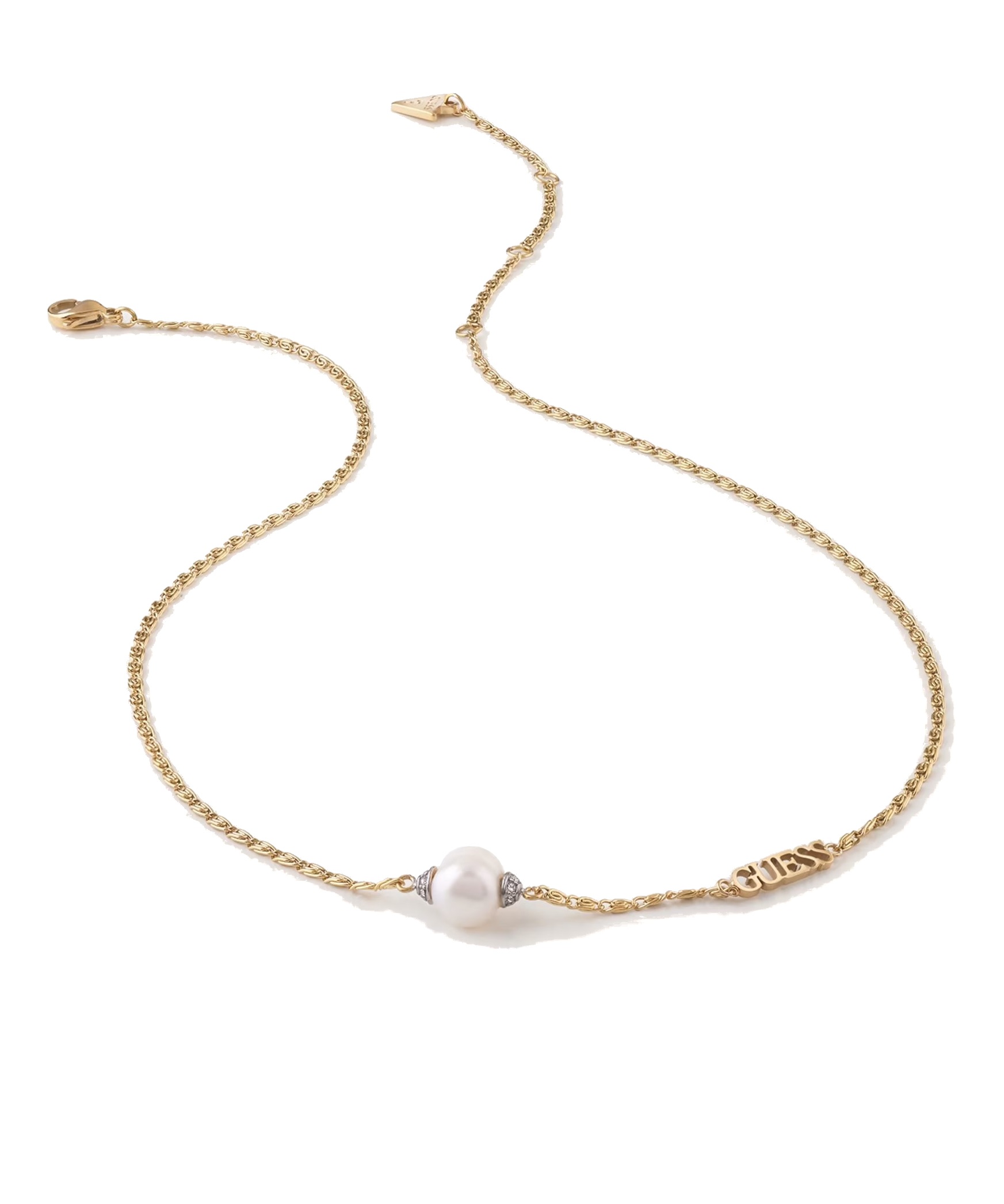 Levně Guess Půvabný pozlacený náhrdelník s perlou Underwater Love JUBN02268JWYGT/U
