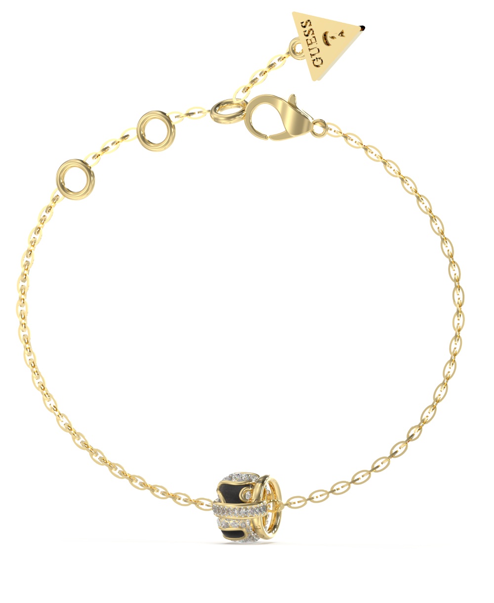 Guess Slušivý pozlacený náramek s krystaly Fabulous Me JUBB05192JWYGBK 21 cm