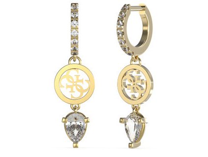 Guess Stílusos aranyozott fülbevaló kristályokkal Huggie Me JUBE03141JWYGT/U