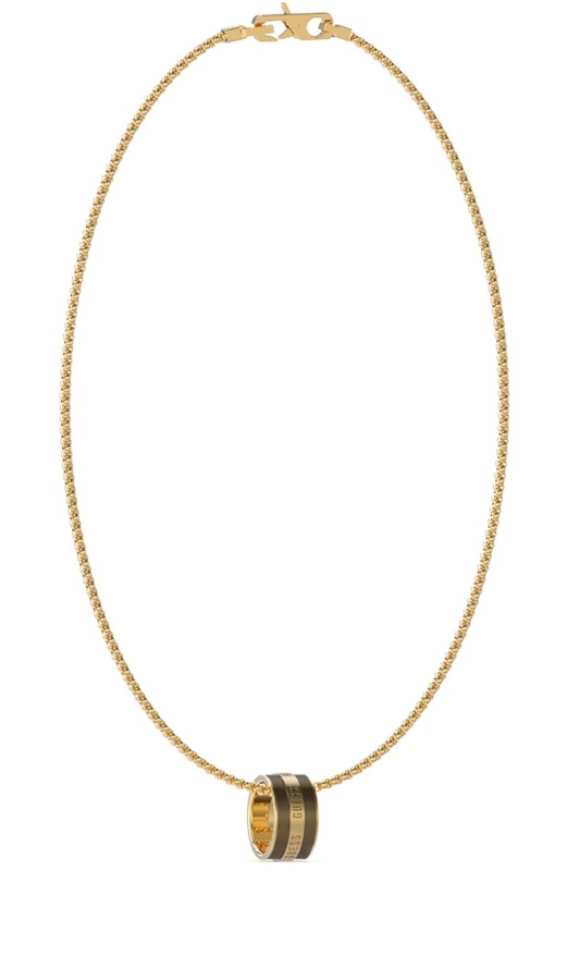 Levně Guess Stylový pozlacený náhrdelník pro muže Legacy JUMN03208JWYGBKT/U