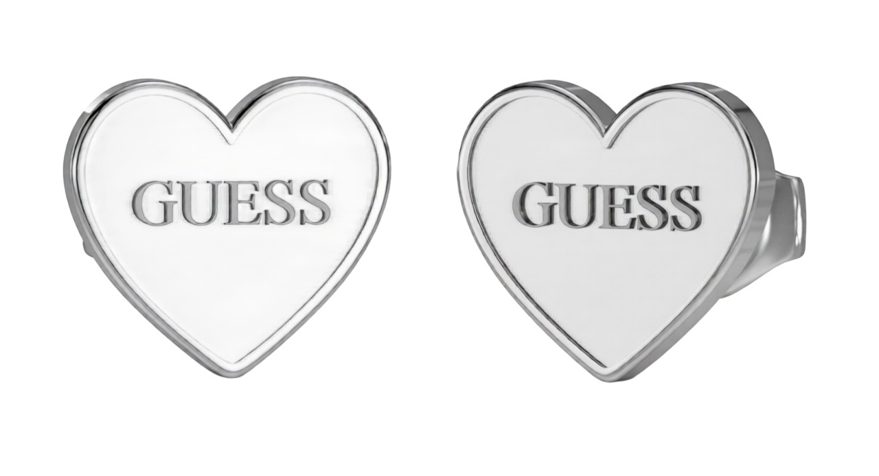 Guess Slušivé ocelové náušnice Srdce JUBE02171JWRHT/U