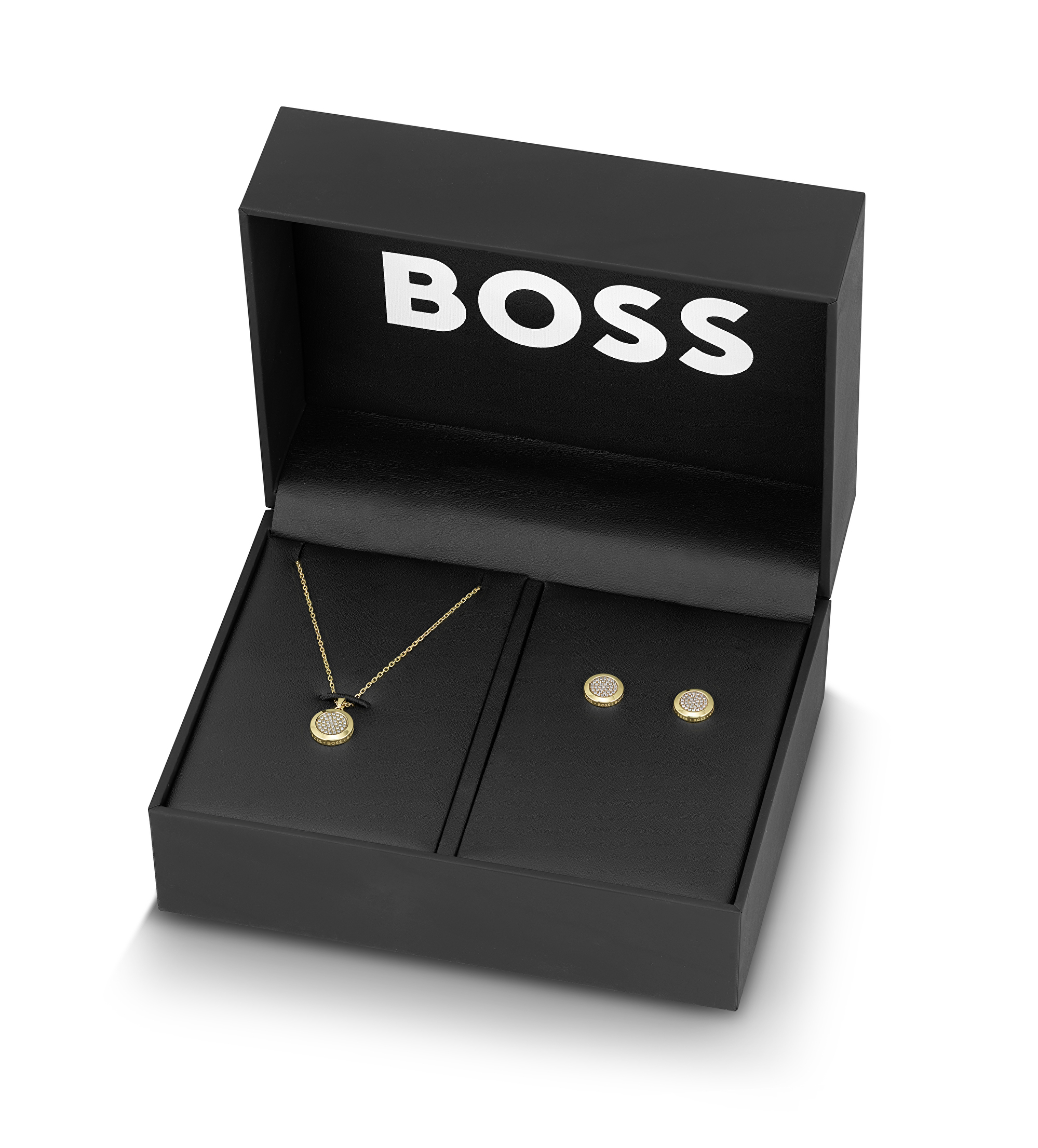 Hugo Boss -  Luxusní sada pozlacených šperků Medallion 1570149 (náhrdelník, náušnice)
