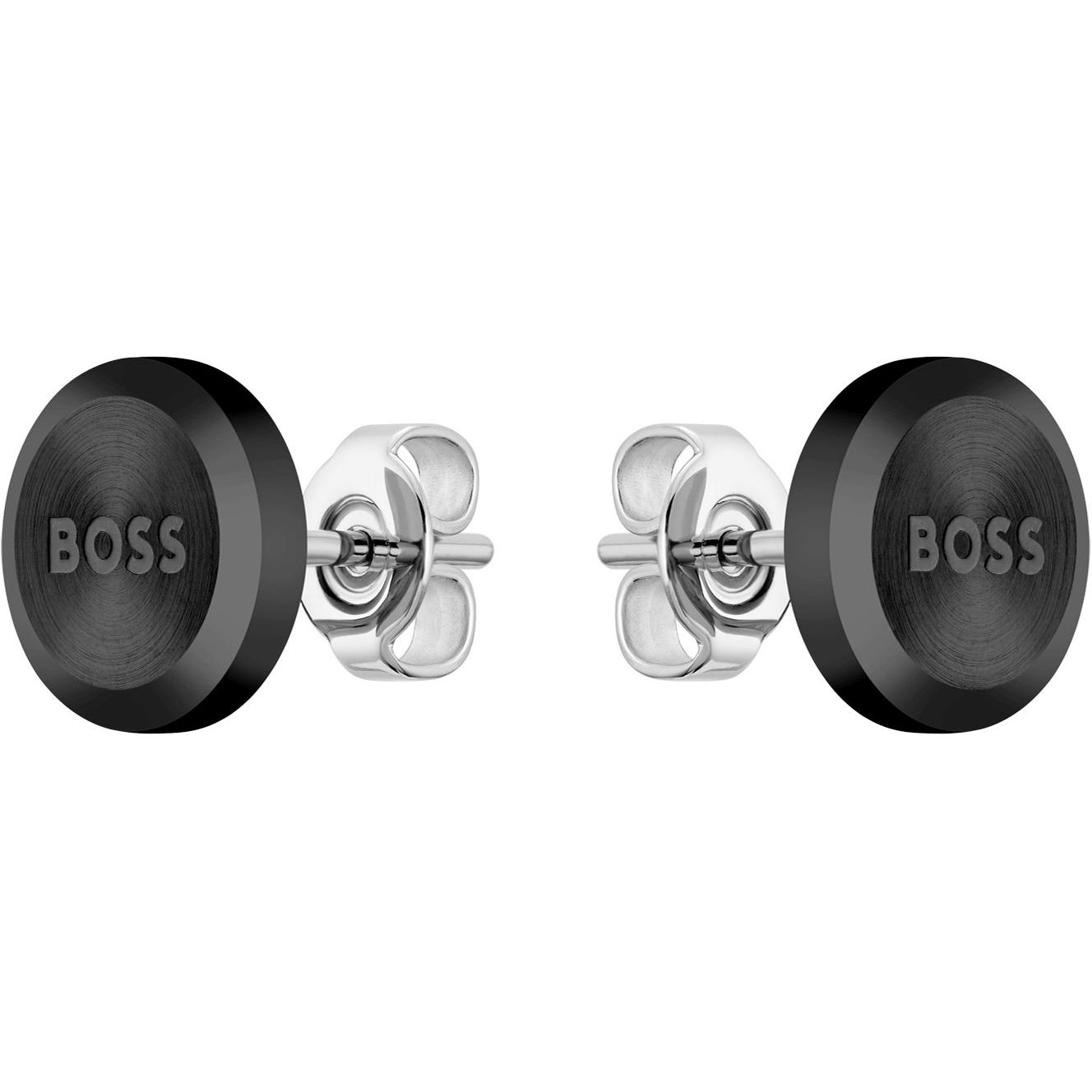 Hugo Boss Minimalistické černé náušnice Yann 1580476