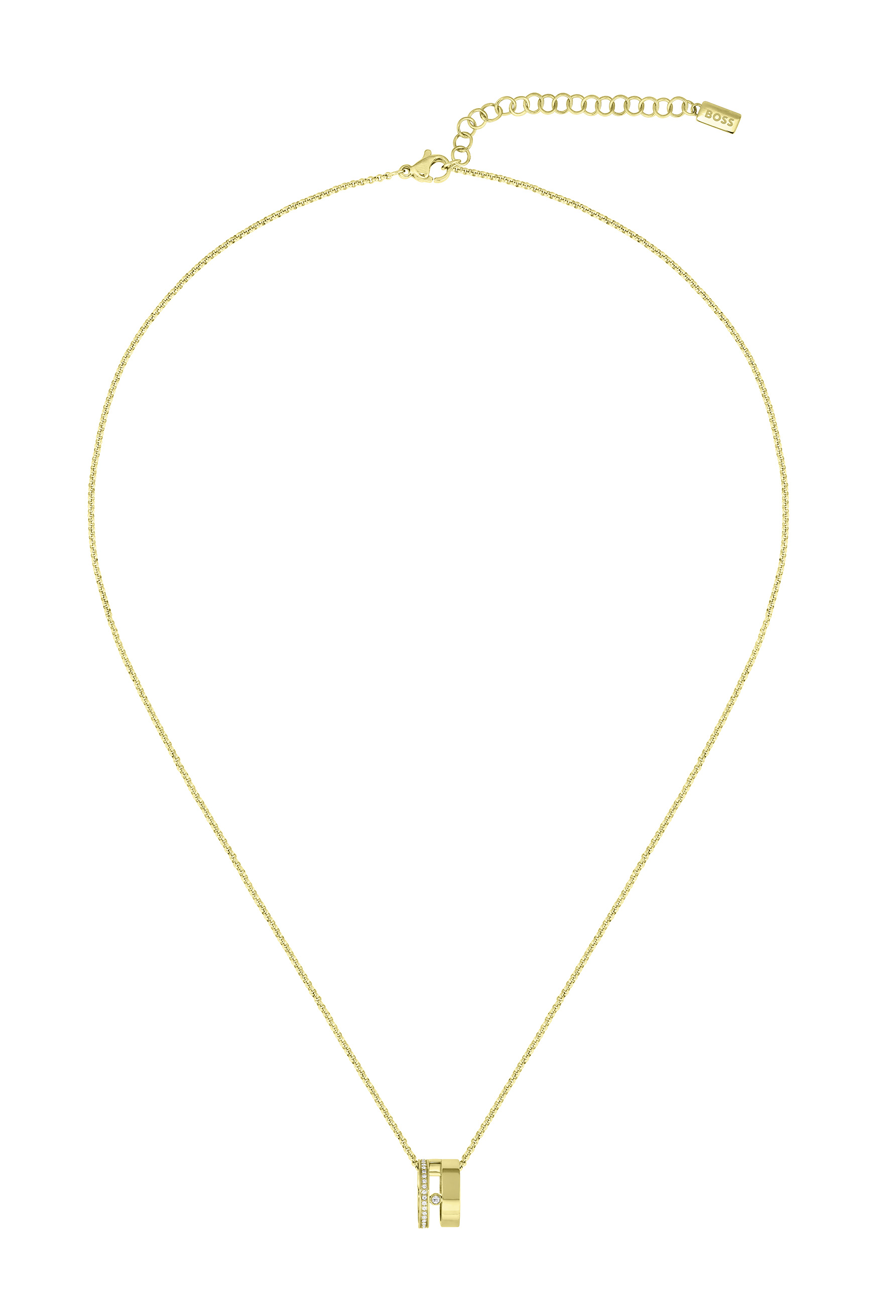 Hugo Boss Módny pozlátený náhrdelník s kryštálmi Lyssa 1580347.