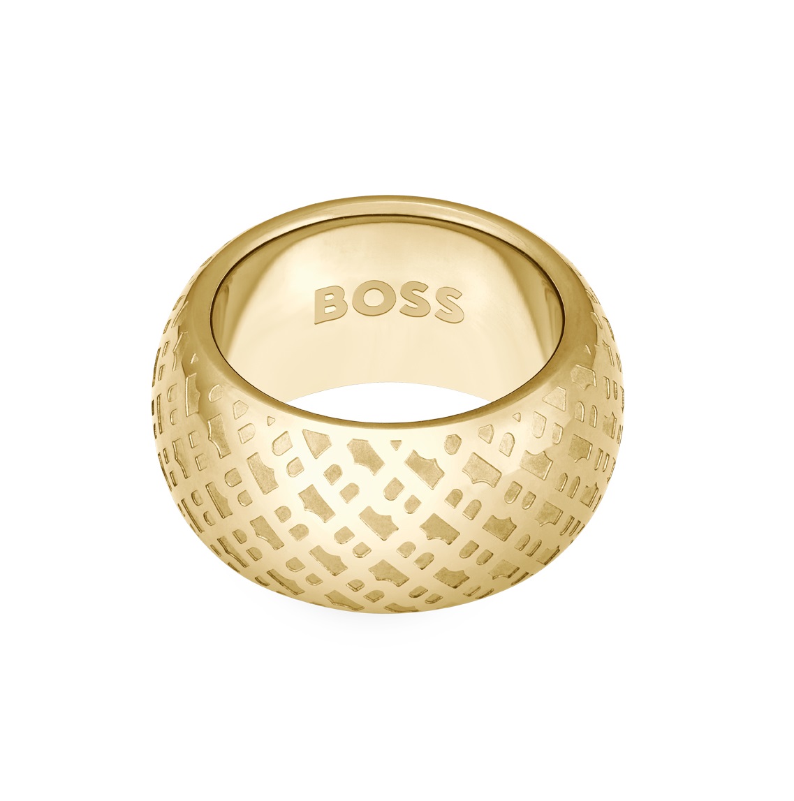 Hugo Boss Výrazný pozlacený prsten pro ženy 1580589 55 mm