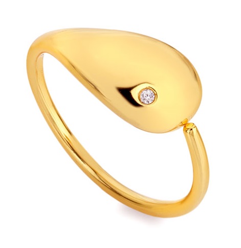 Hot Diamonds Elegantný pozlátený prsteň s diamantom Jac Jossa Soul DR282 55 mm