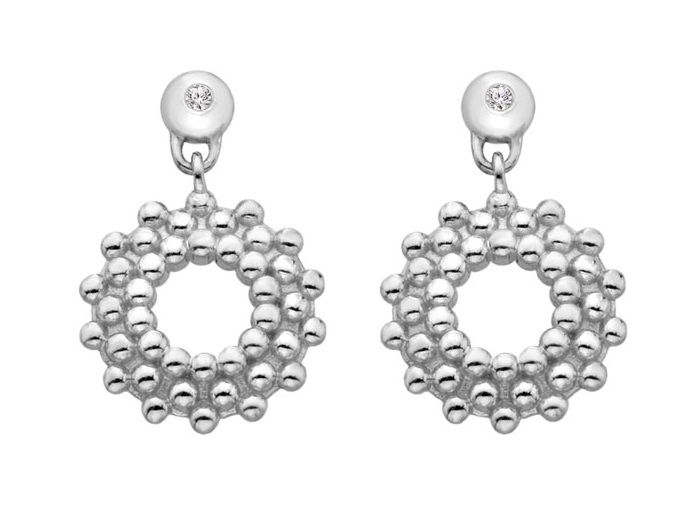 Hot Diamonds -  Elegantní stříbrné náušnice s diamanty Blossom DE783