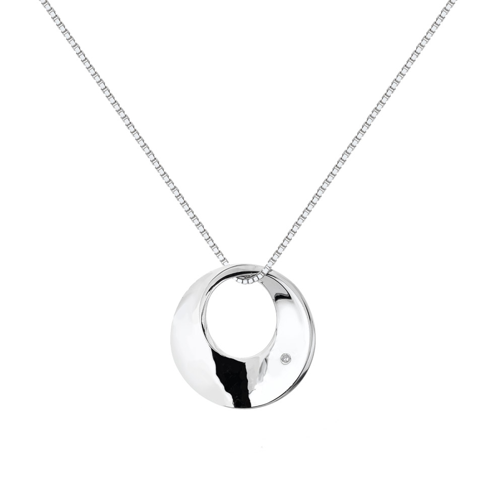 Levně Hot Diamonds Elegantní stříbrný náhrdelník s diamantem Quest DP787 (řetízek, přívěsek)