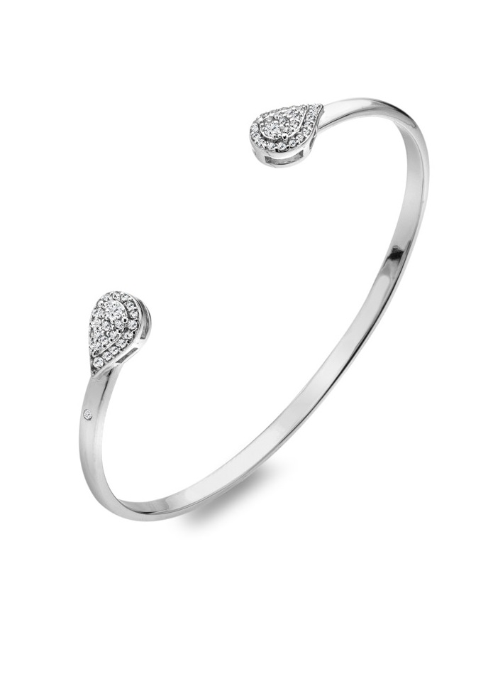 Hot Diamonds Elegantný strieborný náramok s diamantom a topazmi Glimmer DC179