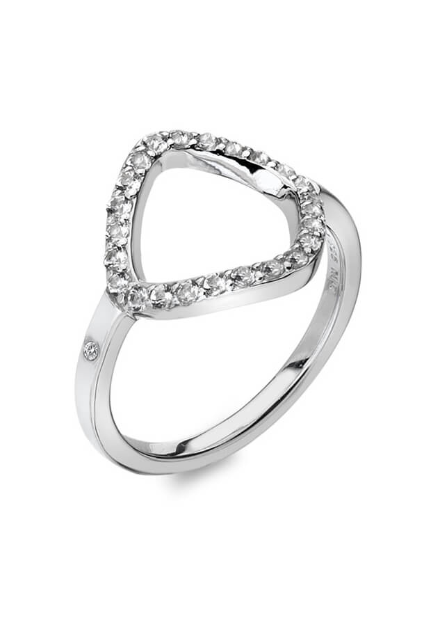 Hot Diamonds Elegantní stříbrný prsten s briliantem a topazy Behold DR221 54 mm