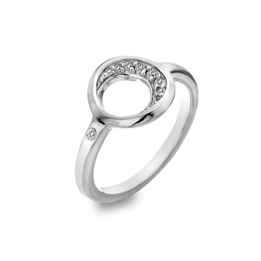 Hot Diamonds Elegantní stříbrný prsten s briliantem a topazy Celestial DR232 54 mm