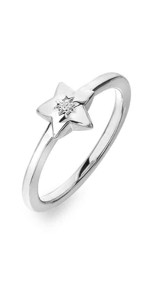 Hot Diamonds Hravý stříbrný prsten s diamantem Most Loved DR242 60 mm