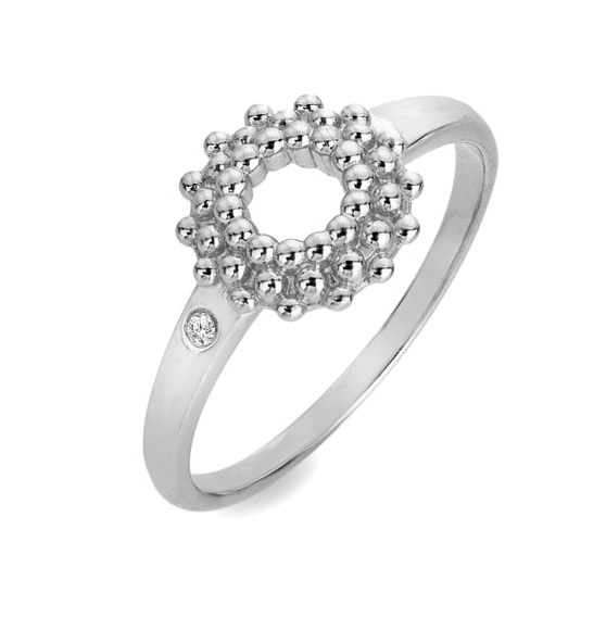Hot Diamonds Krásný stříbrný prsten s diamantem Blossom DR278 52 mm