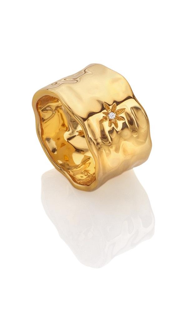 Hot Diamonds Luxusní pozlacený prsten s diamantem Jac Jossa Soul DR253 54 mm