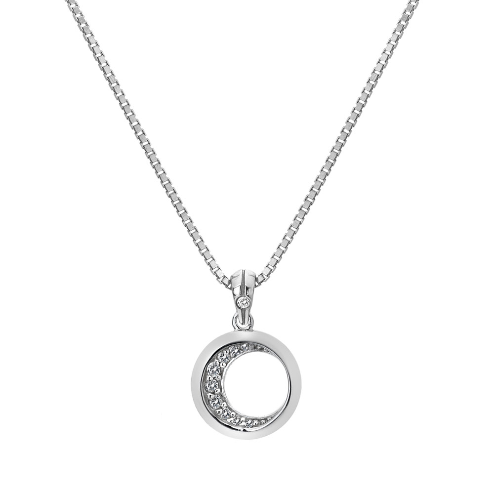 Hot Diamonds Luxusní stříbrný náhrdelník s diamantem Celestial DP859 (řetízek, přívěsek)