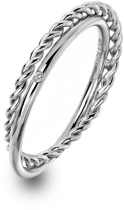 Hot Diamonds Luxusní stříbrný prsten s pravým diamantem Jasmine DR210 52 mm