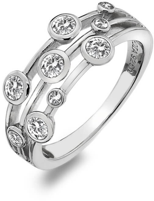 Hot Diamonds Luxusní stříbrný prsten s topazy a diamantem Willow DR207 59 mm