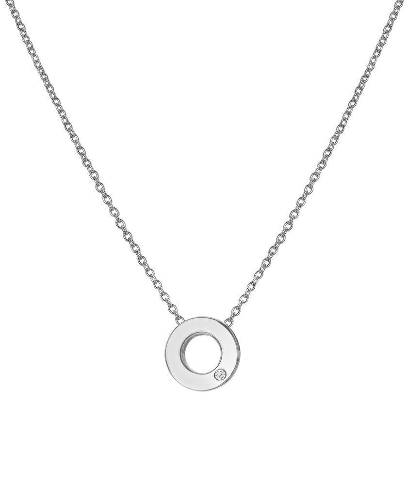 Levně Hot Diamonds Minimalistický stříbrný náhrdelník s diamantem Diamond Amulets DP892