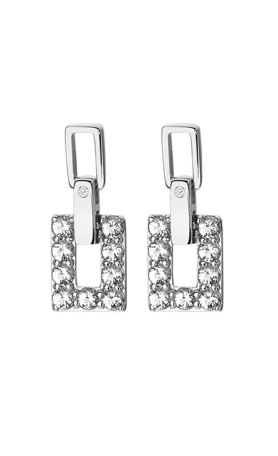 Hot Diamonds -  Moderní stříbrné náušnice s diamanty a topazy Echo DE716