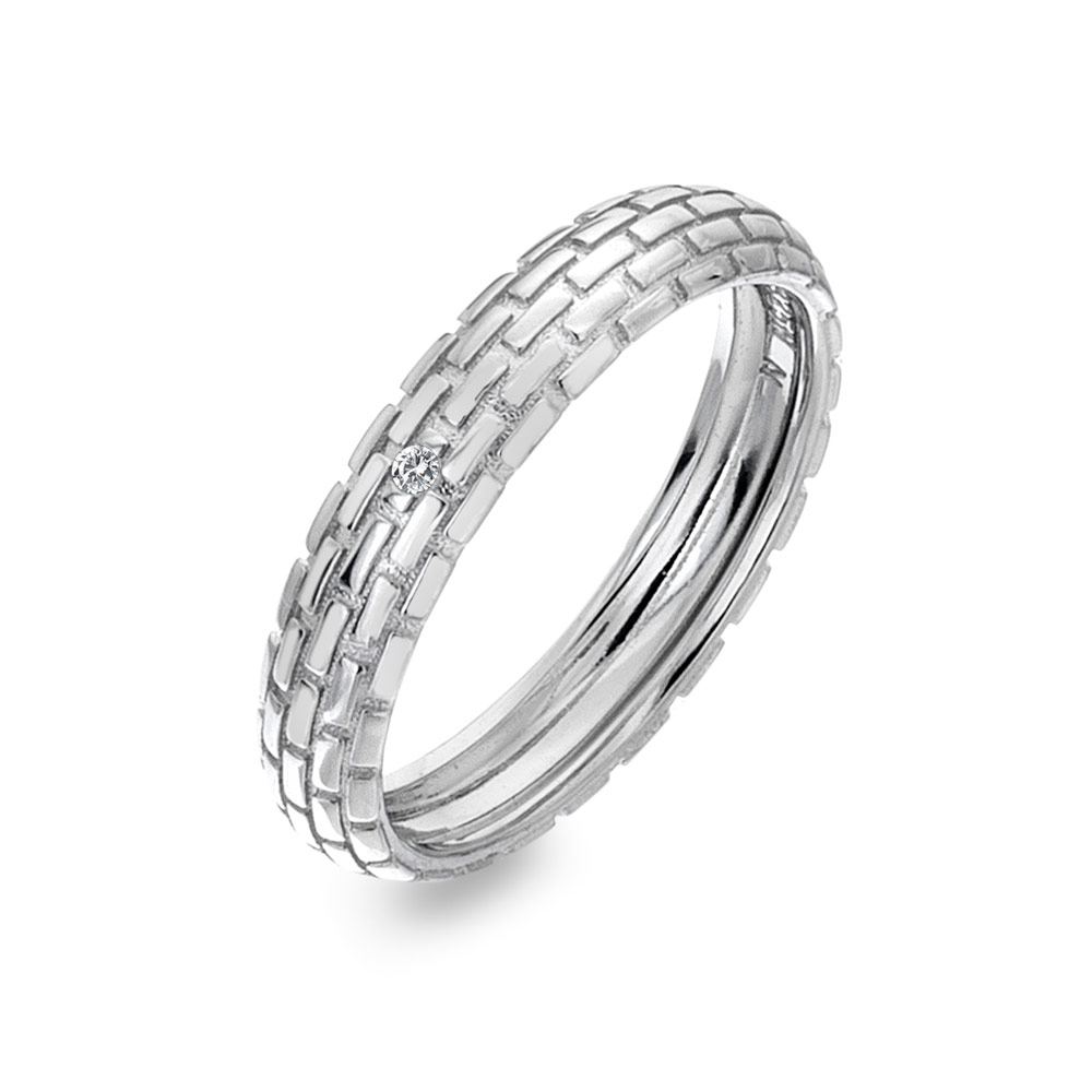 Hot Diamonds Moderný strieborný prsteň s diamantom Woven DR234 59 mm + 2 mesiace na vrátenie tovaru