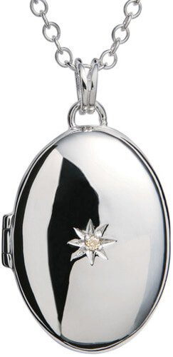 Hot Diamonds Náhrdelník s medailonem a diamantem DP143_DP549 (řetízek, přívěsek) 46 cm