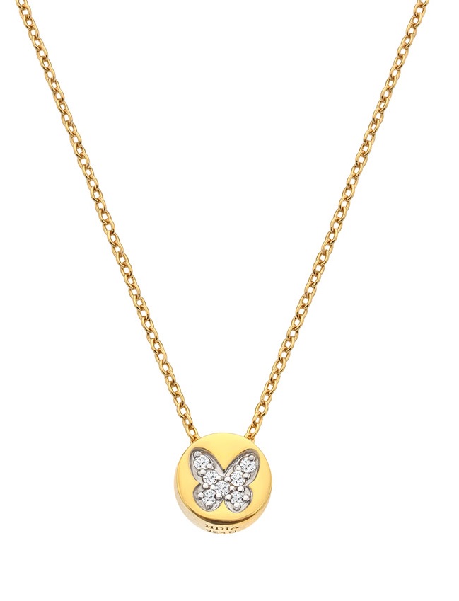 Levně Hot Diamonds Pozlacený náhrdelník s diamantem a topazy Jac Jossa Soul DP920(řetízek, přívěsek)